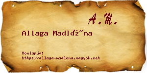 Allaga Madléna névjegykártya